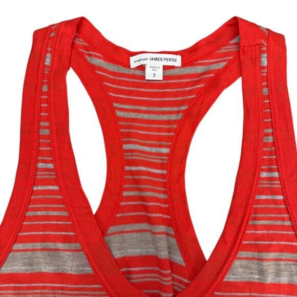 JAMES PERSE Striped Orange Women's Tank Size 2 - Picture 4 of 6